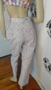 Womens high Waisted Pants with Flowers   w 27"
