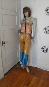 Womens Gold Silver Fringed Suit S 26" W 