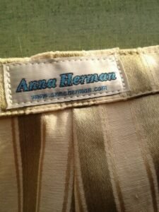 Womens Gold White Striped Pants M 28" USA Steampunk