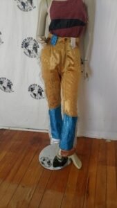 Womens Gold Silver Fringed Suit S 26" W 