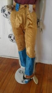 Womens Gold Silver Fringed Suit S 26" W 