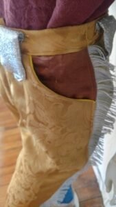 Womens Gold Silver Fringed Suit S 26" W 