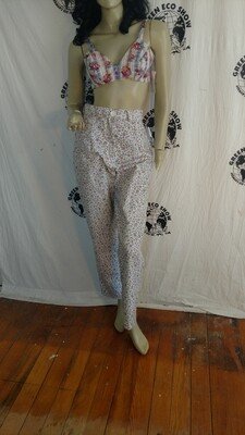 Womens high Waisted Pants with Flowers   w 27"