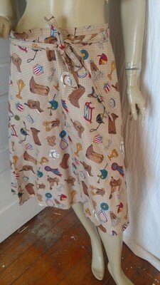 Western Wrap around Skirt L cotton