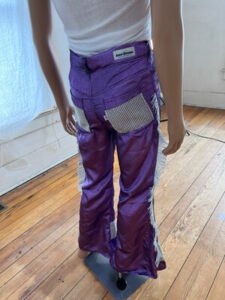 Purple Lamee Silver fringe Pants S 30" with rhinestones