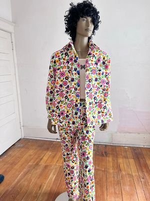 Bright Flowered Suit Set  L 34