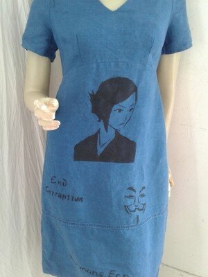 Hermans Hemp airbrushed Grafitti Dress S Liberty