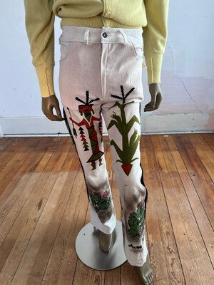 Western Fringe Pained Cactus Pants Kachina 32