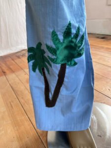 Mens Palm Tree Bell bottoms Pants 32 