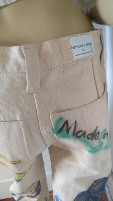 Environmentalist Painted Jeans W 30" Air brushed Hemp