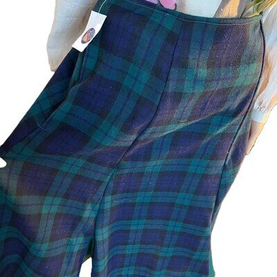Womens Plaid wool insert Skirt  w 29"