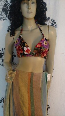Leopard Bra Top  32 -34 Lined tie up