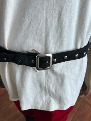 Black Cotton  Studded Belt  31 to 38