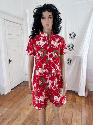 Womens Christmas Cowboy Jumpsuit M