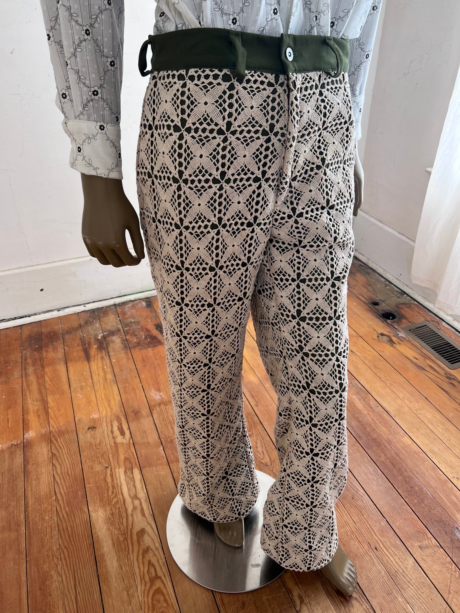 Mens Pants Crochet , Organic Cotton 33 X 32 