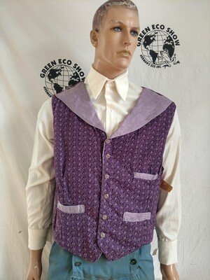 Mens Vest Wesrtern XL Purple Gaucho