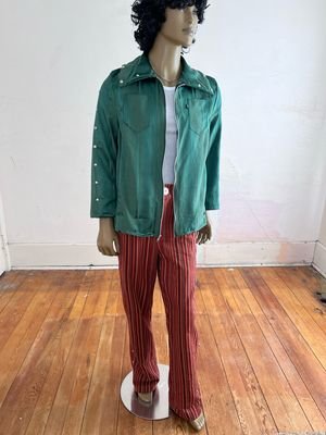 Mens Strtipeed Suit Set L -XL Jacket Pants Studs