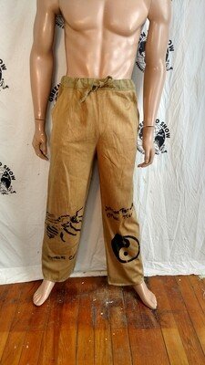 Mens Drawstring Organic Cotton  Hand dyed Yoga Pants S to M USA